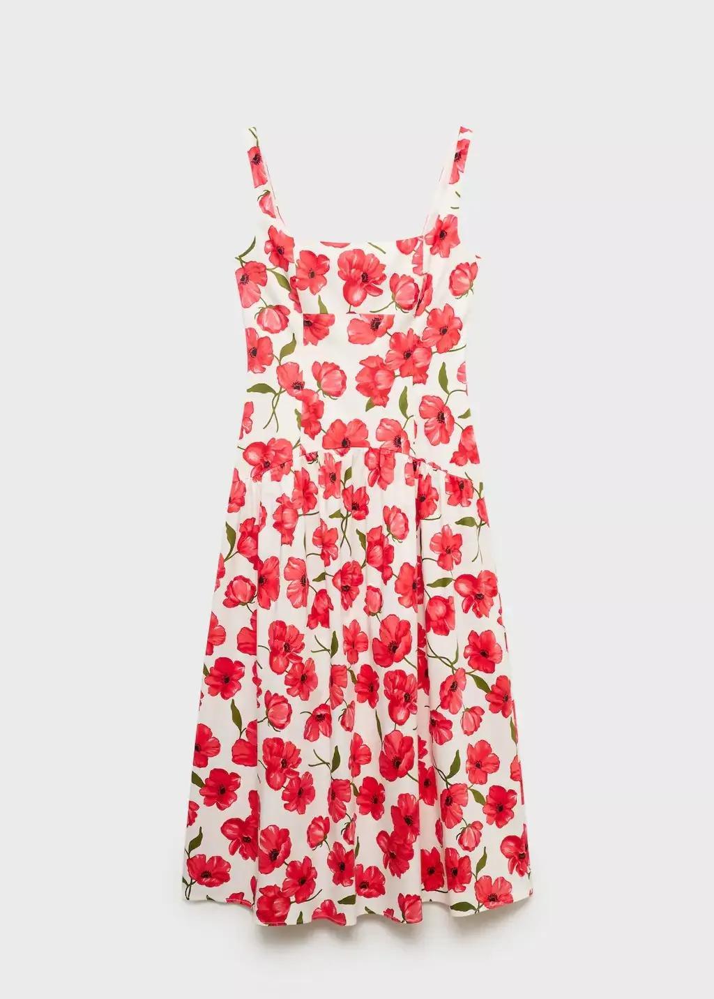 White Flared Cotton Dress, , large image number 0