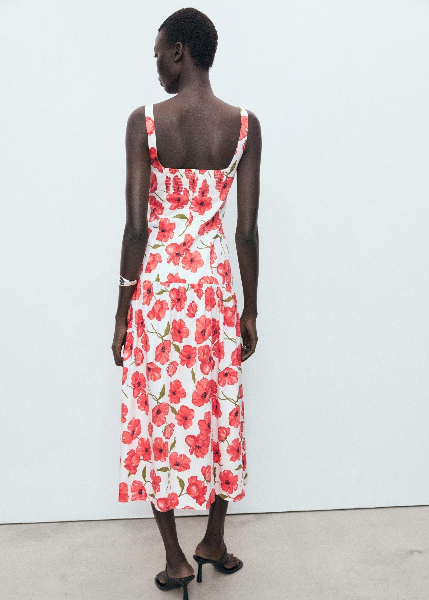White Flared Cotton Dress, Natural White, large image number 4