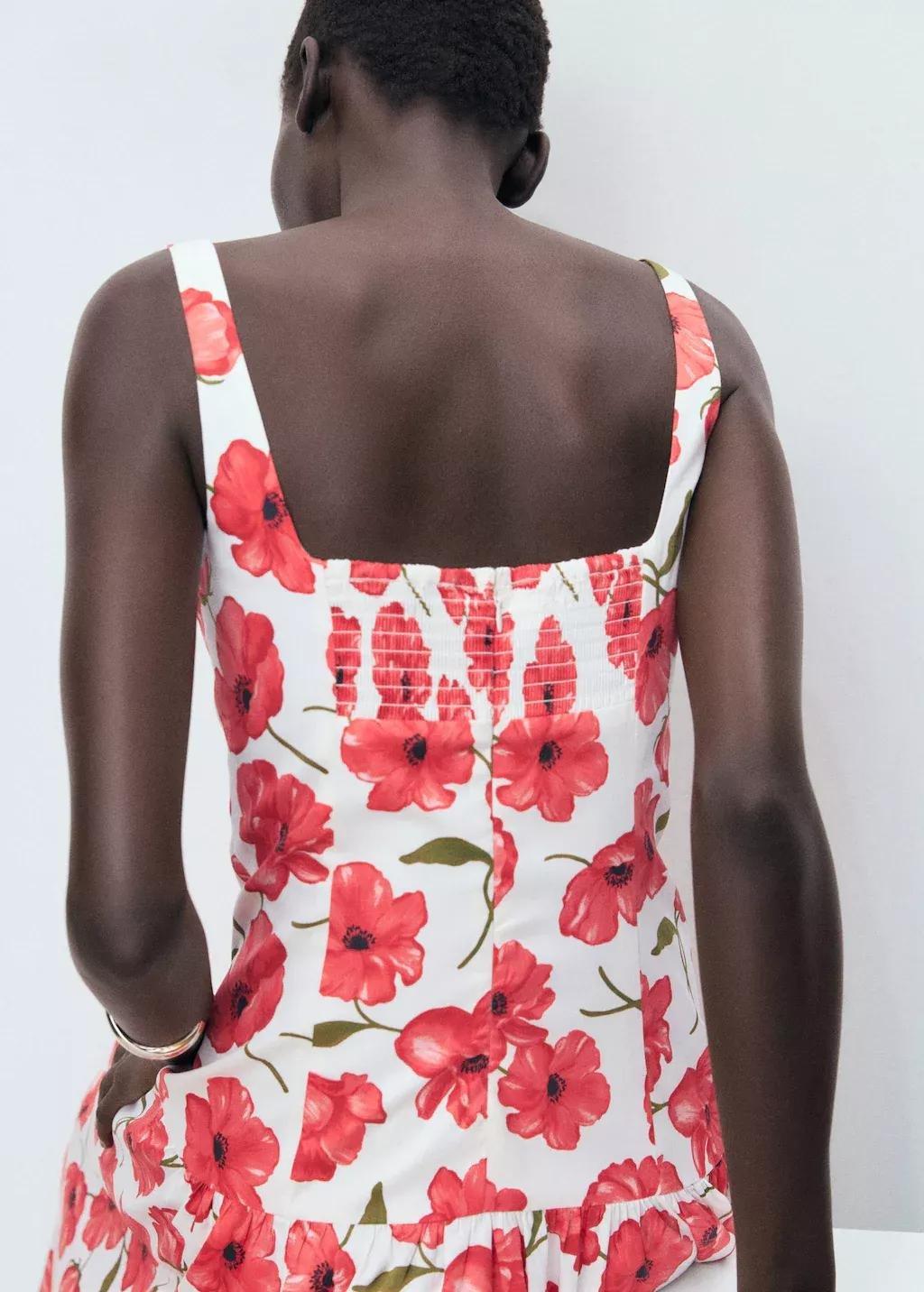 White Flared Cotton Dress, Natural White, large image number 5