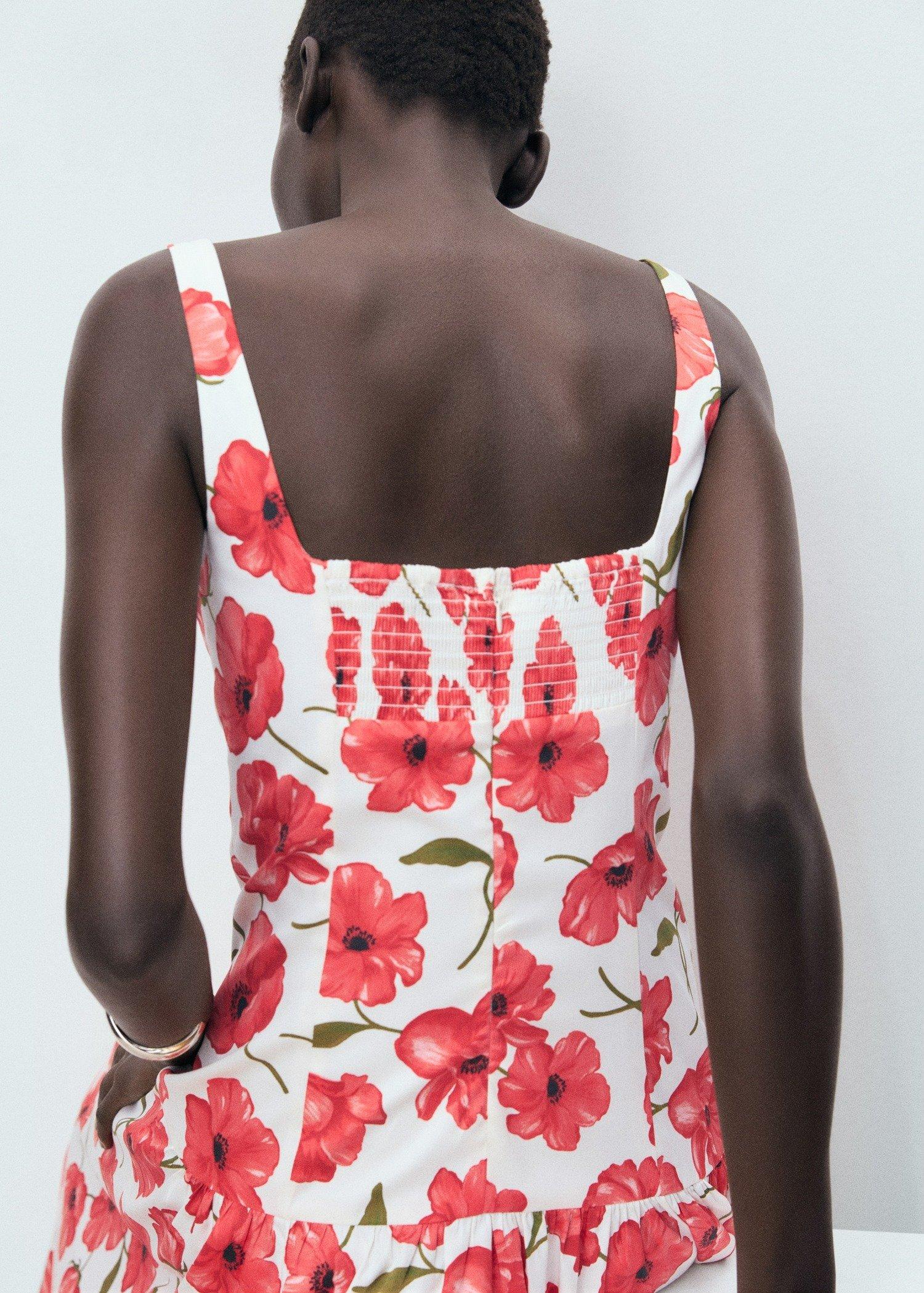 White Flared Cotton Dress, Natural White, large image number 7