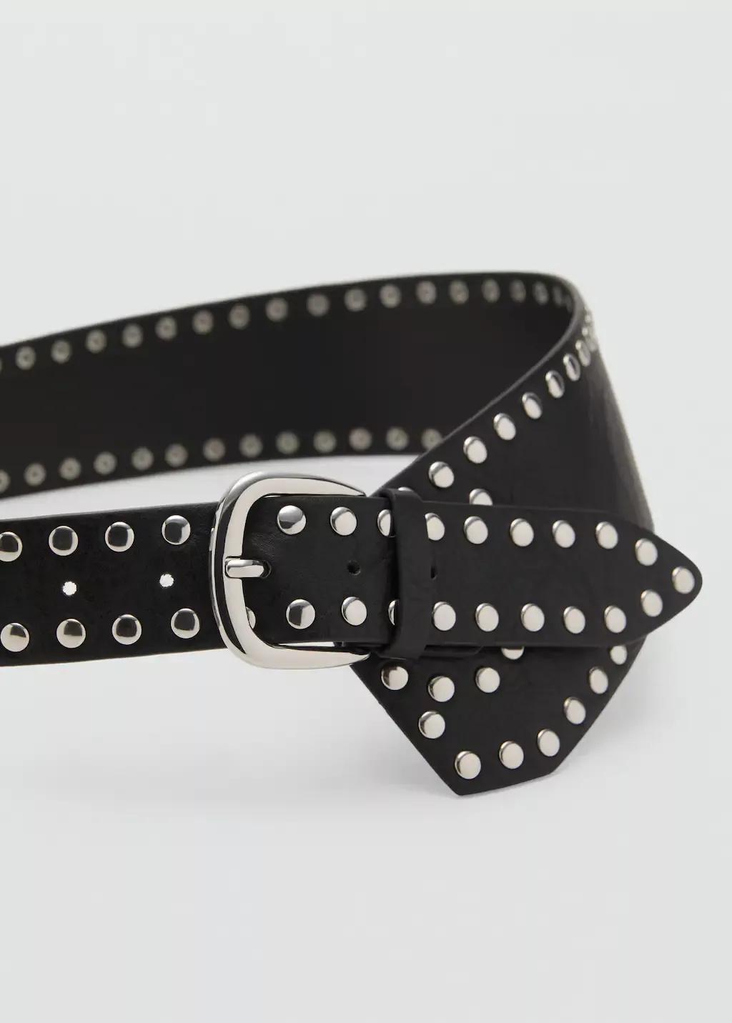 Black Studded Sash Belt, , medium