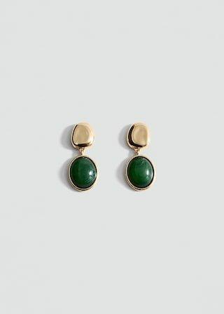 Gold Resin Pendant Earrings, , medium