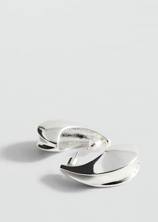 Silver Volume Hoop Earrings, Silver, large image number 1