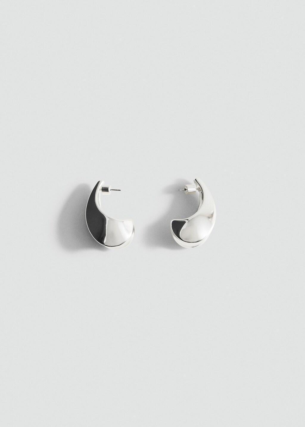 Silver Volume Hoop Earrings, Silver, large image number 3