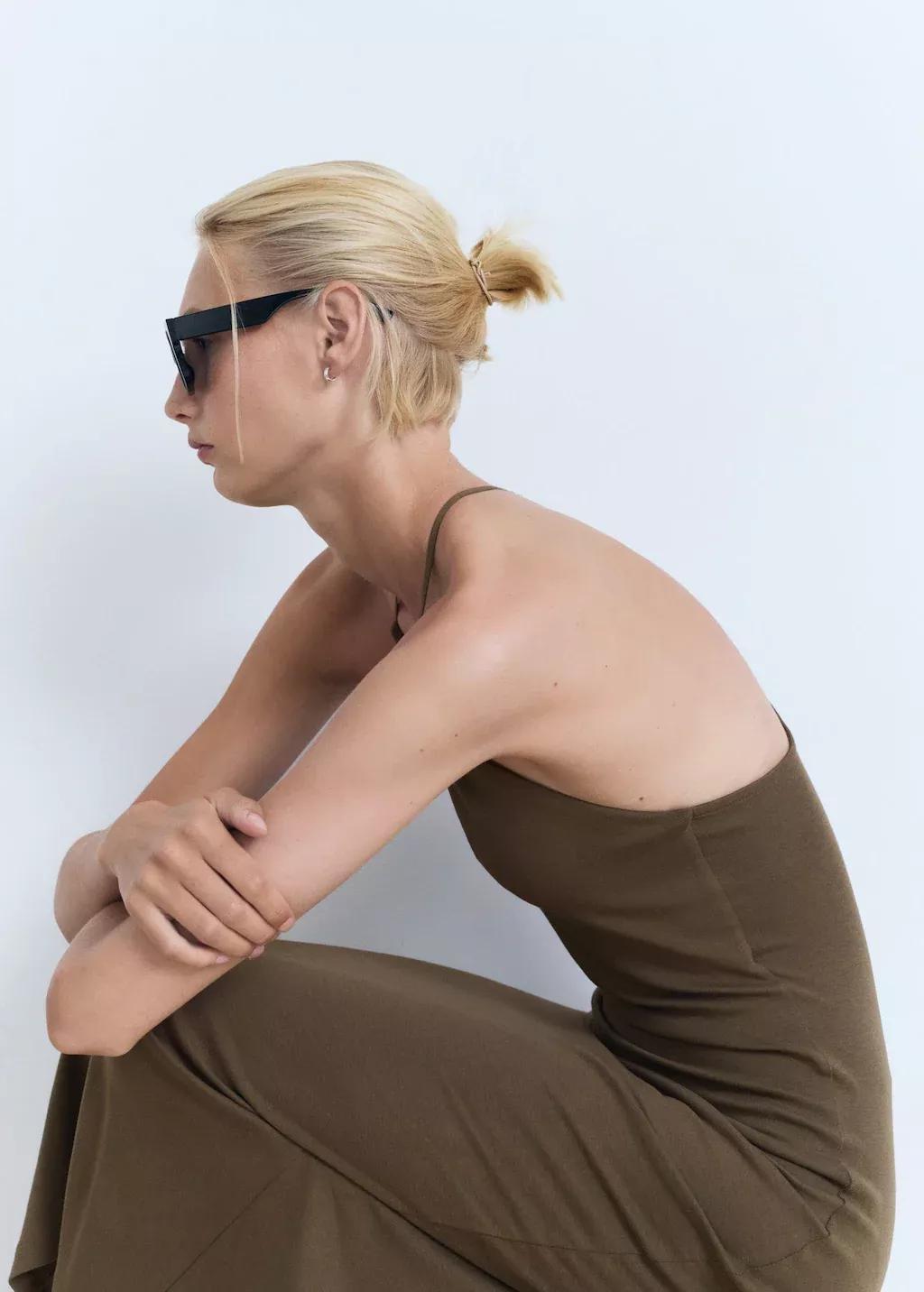 BEIGE - KHAKI Midi-dress with back neckline, 0201_37, large image number 5