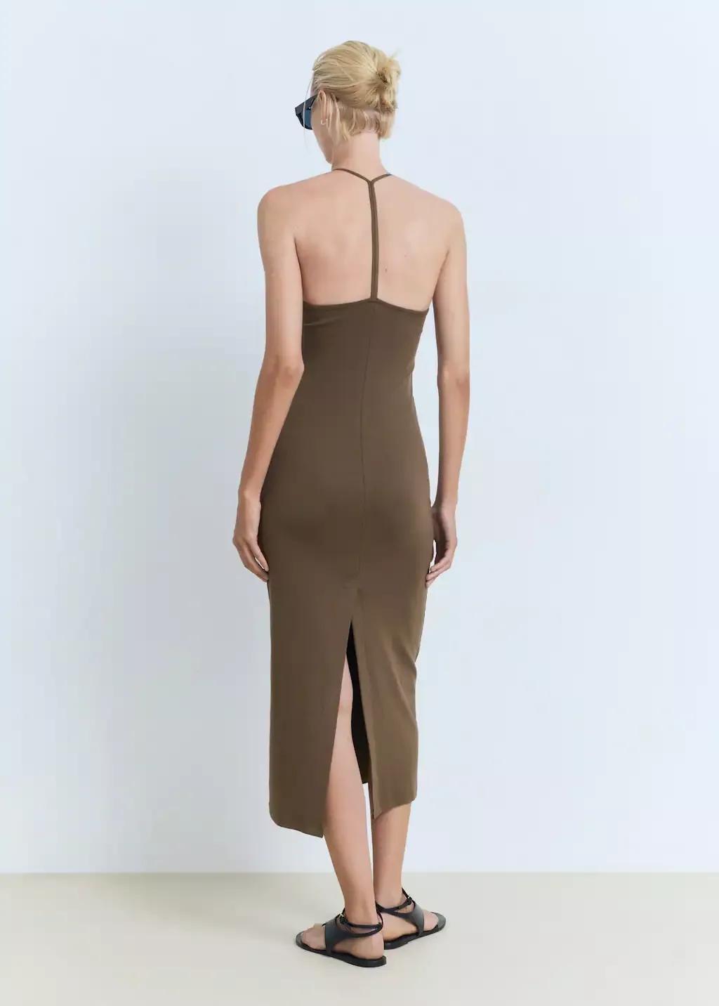 BEIGE - KHAKI Midi-dress with back neckline, 0201_37, large image number 9