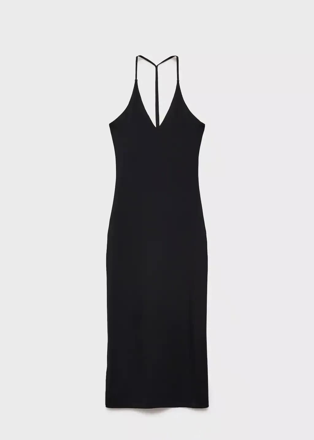 BLACK Midi-dress with back neckline, , large image number 0