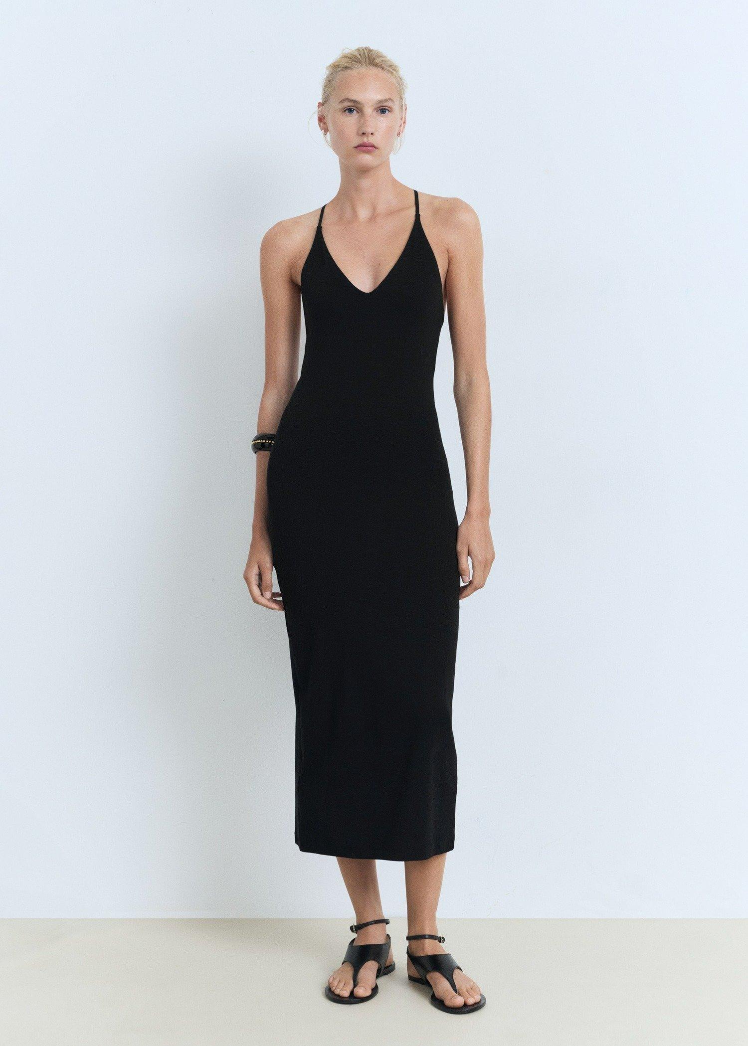 BLACK Midi-dress with back neckline, 0201_99, large image number 2
