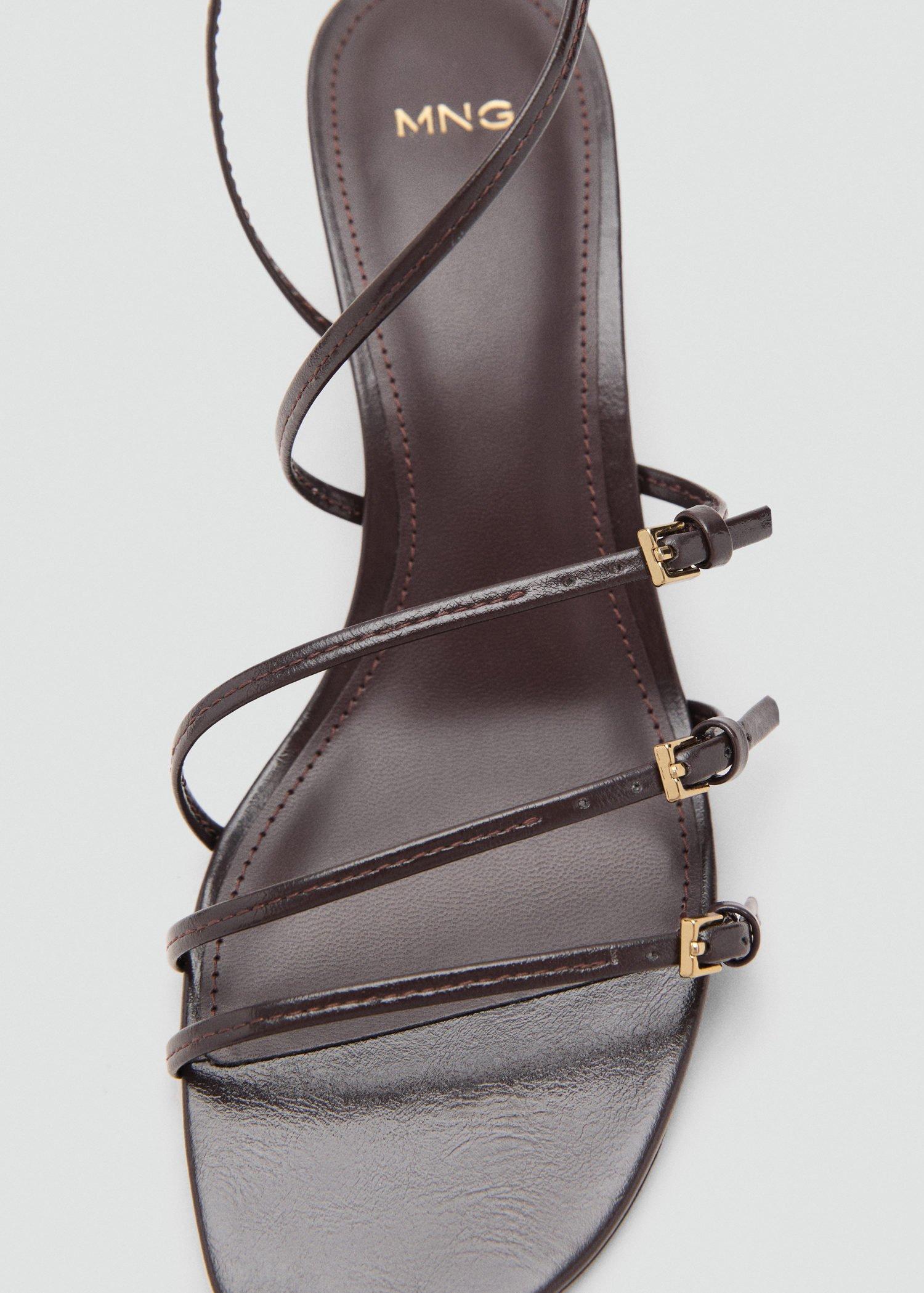 Brown Kitten-Heel Sandals With Buckle, , large image number 2