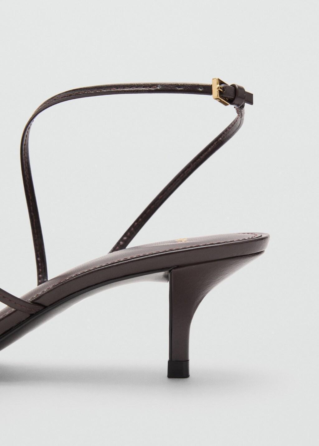 Brown Kitten-Heel Sandals With Buckle, , large image number 8
