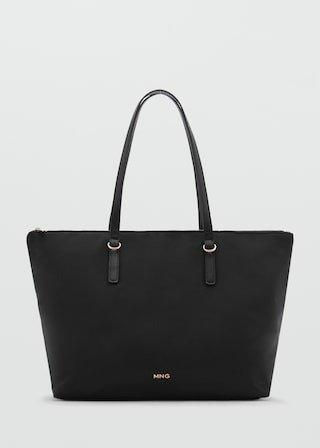 Black Nylon Shopper Bag, 0201_99, large image number 1