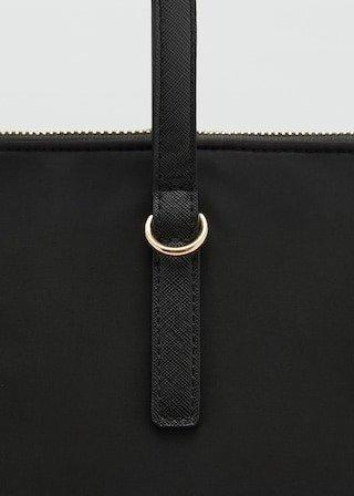 Black Nylon Shopper Bag, 0201_99, large image number 2
