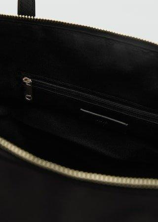 Black Nylon Shopper Bag, 0201_99, large image number 3