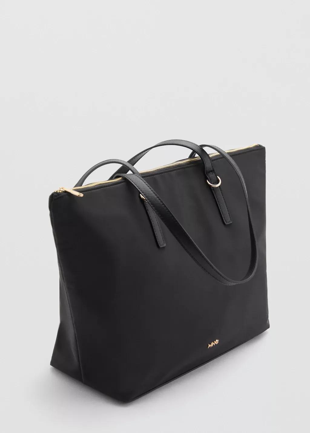 Black Nylon Shopper Bag, 0201_99, large image number 5
