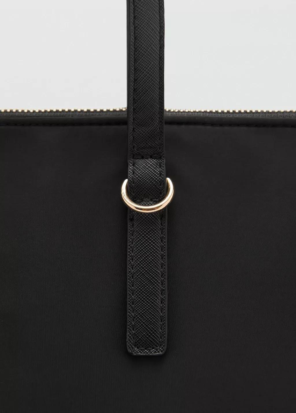 Black Nylon Shopper Bag, 0201_99, large image number 6