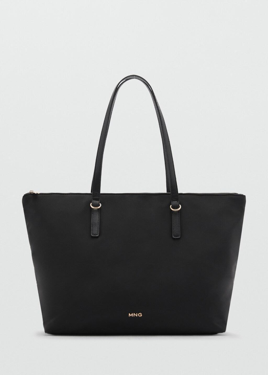 Black Nylon Shopper Bag, 0201_99, large image number 7