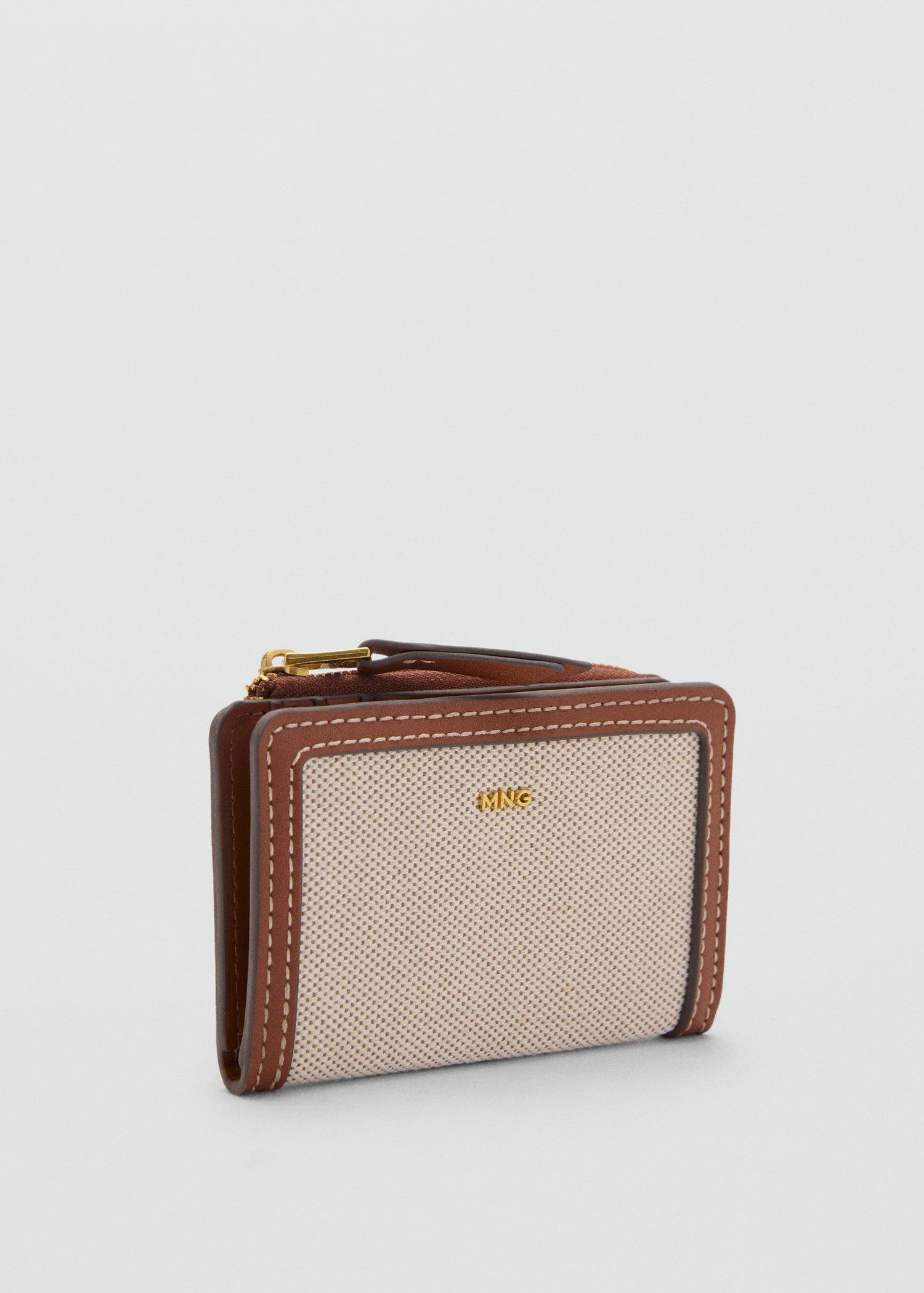 MEDIUM BROWN Canvas wallet with contrasting flap, 0201_CU, large image number 0