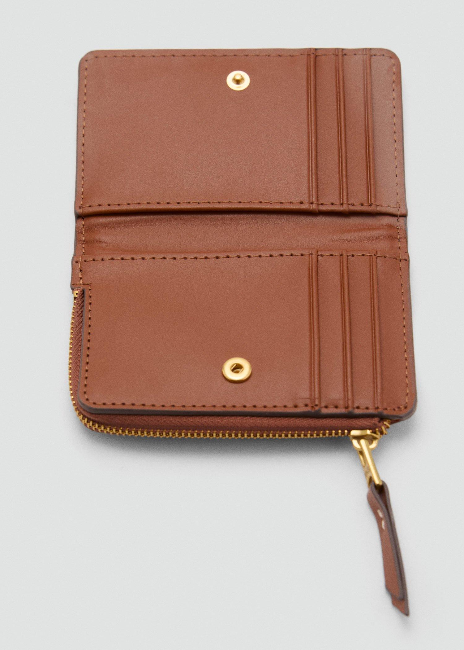 MEDIUM BROWN Canvas wallet with contrasting flap, 0201_CU, large image number 1