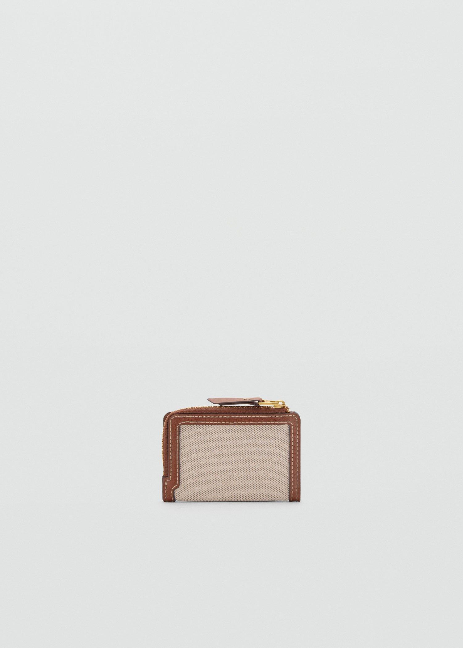 MEDIUM BROWN Canvas wallet with contrasting flap, 0201_CU, large image number 2