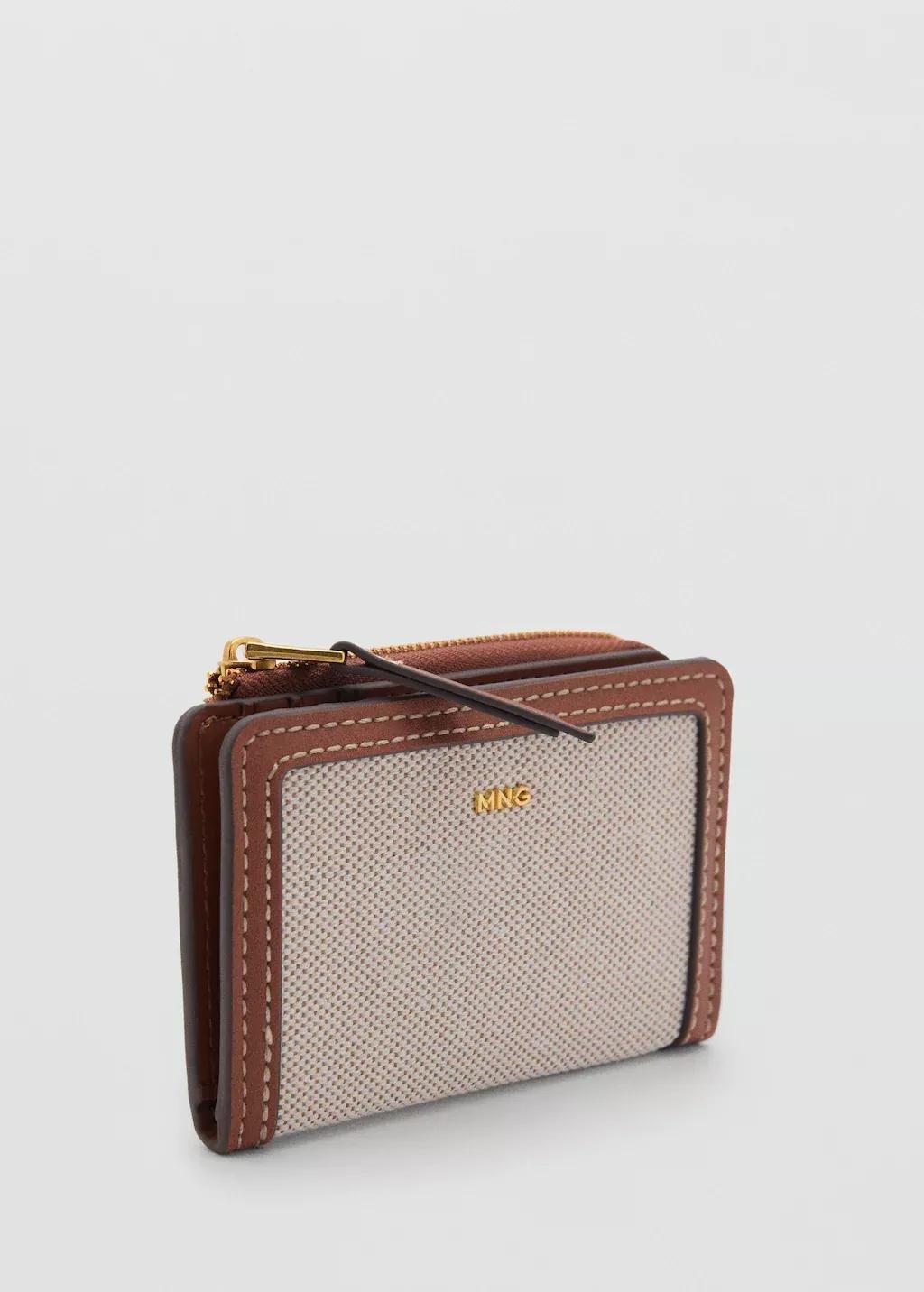 Brown Canvas Wallet With Contrasting Flap, Medium Brown, large image number 4