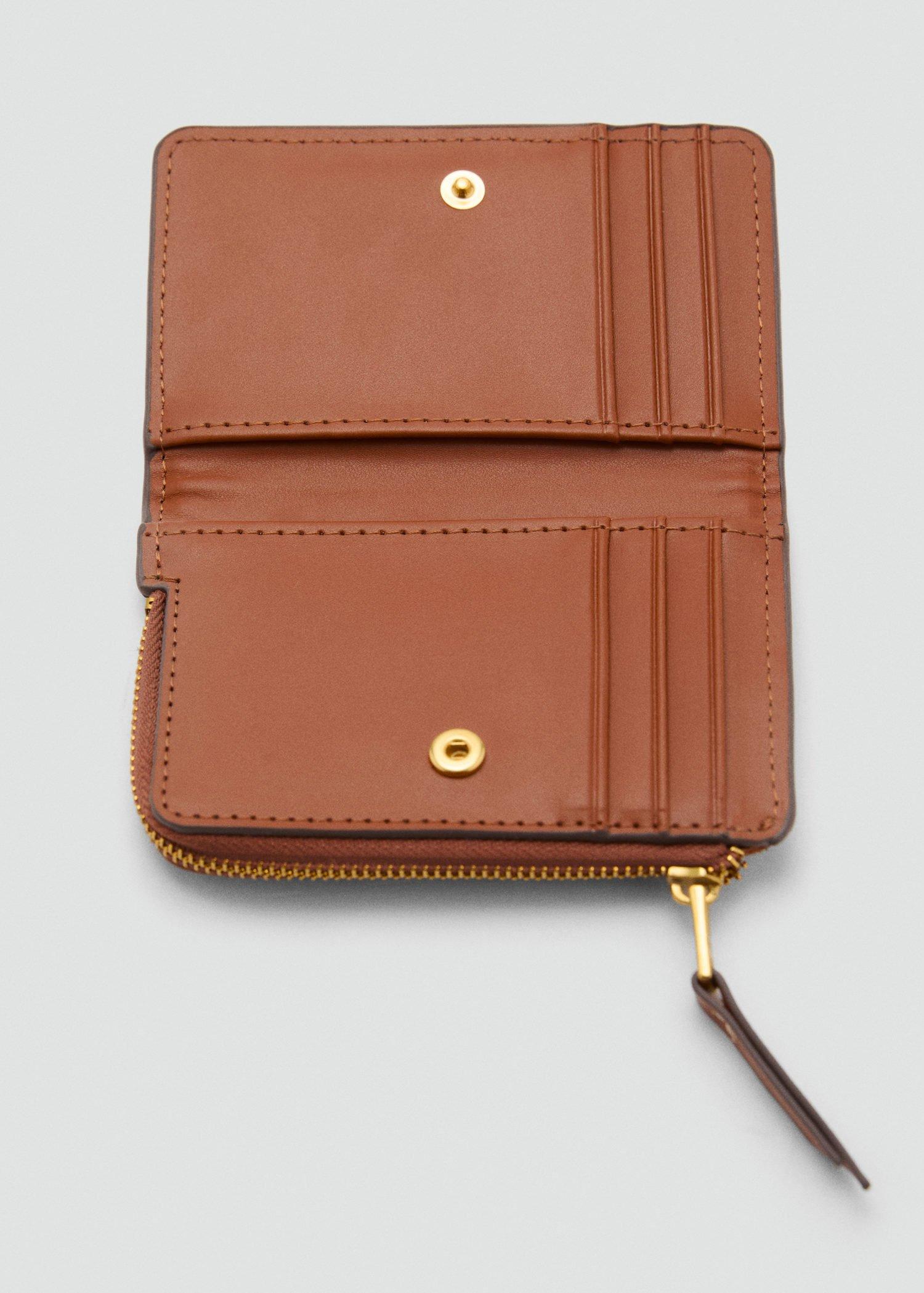 Brown Small Leather-Effect Wallet, 0201_CU, large image number 2