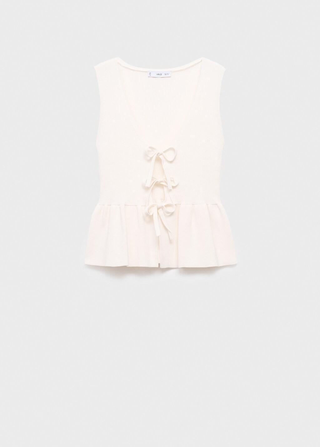WHITE Bows knit top, 0201_01, large image number 7