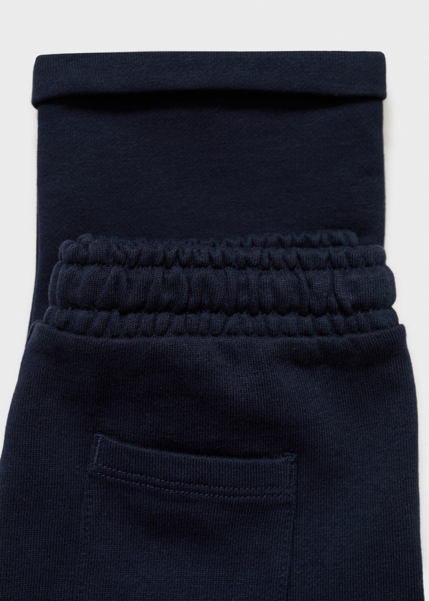 Navy Cotton Drawstring Joggers, Baby Girls, , large image number 2