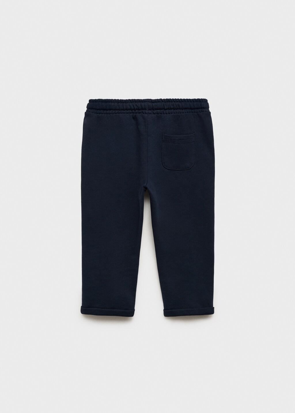 Navy Cotton Drawstring Joggers, Baby Girls, Navy, large image number 5