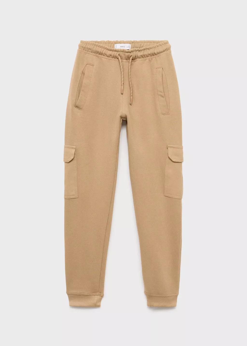Brown Cargo Joggers With Drawstring, Kids Boy, Medium Brown, large image number 0