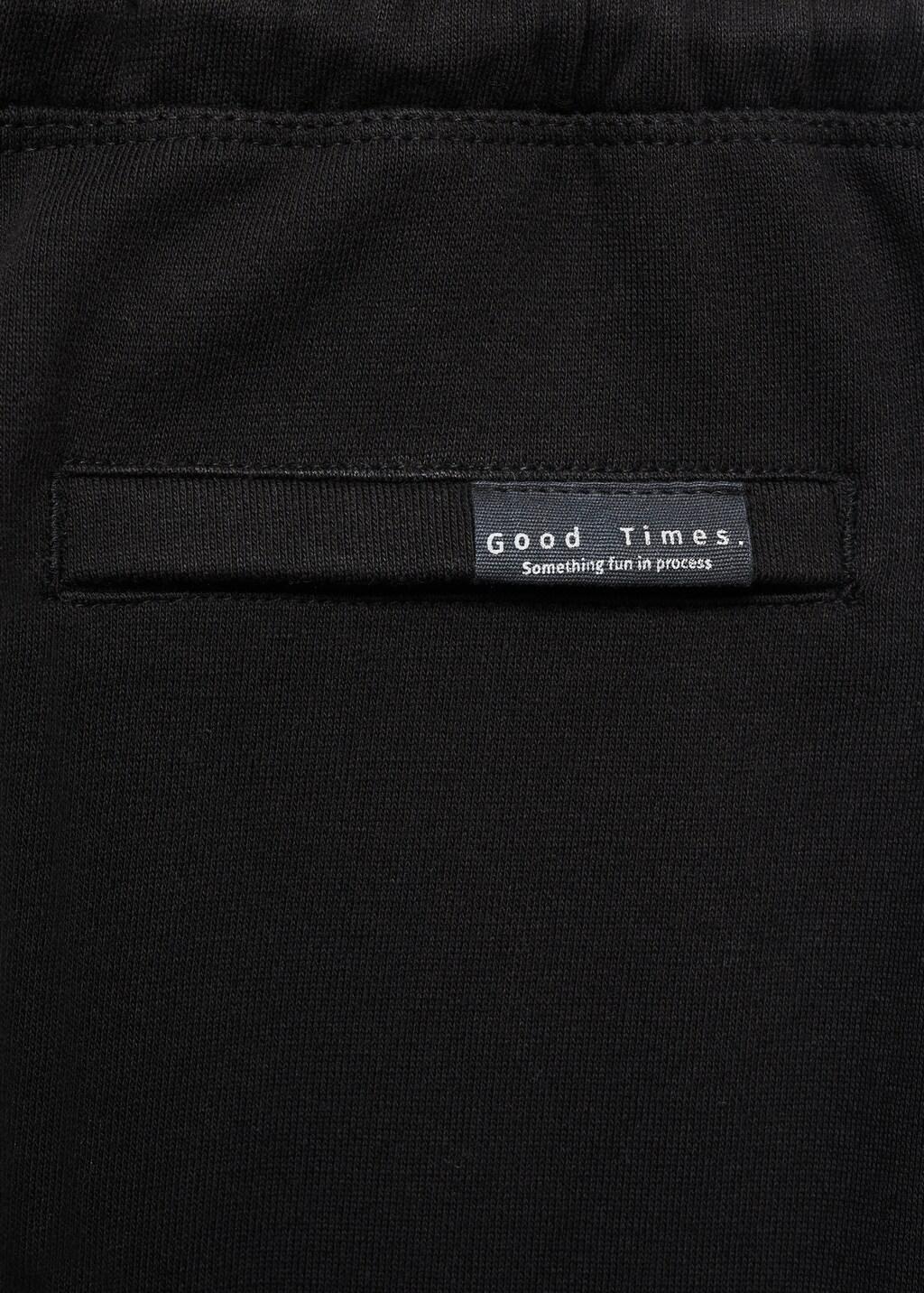 Black Cargo Joggers With Drawstring, Kids Boy, , large image number 3