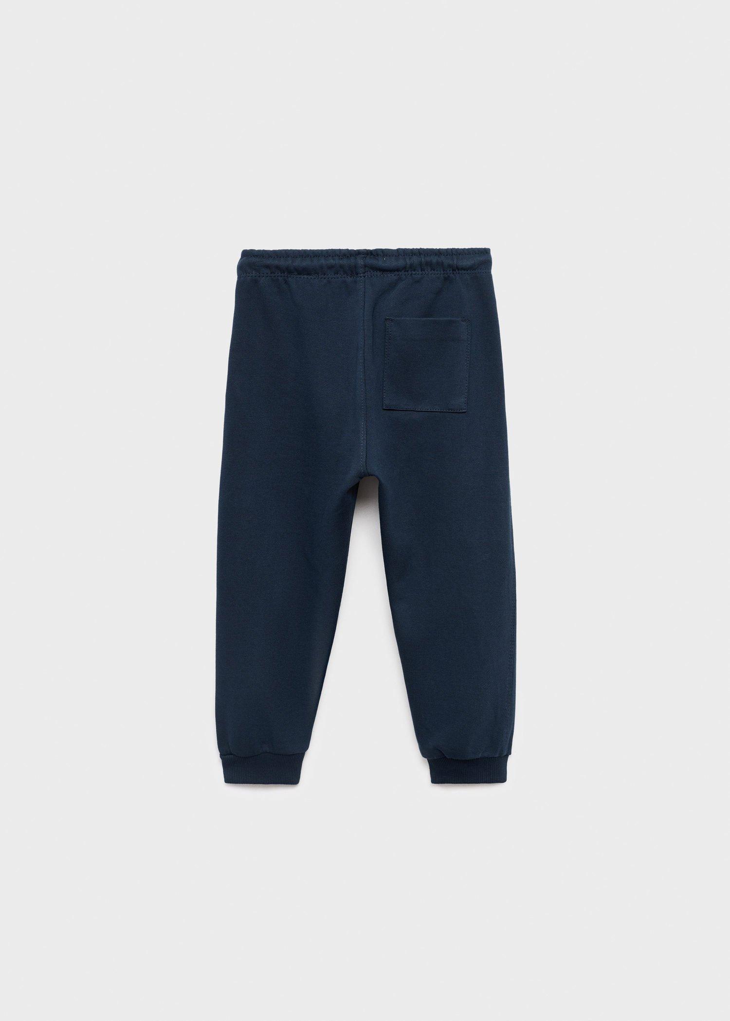 Navy Cotton Jogger-Style Trousers, Baby Boys, , large image number 2
