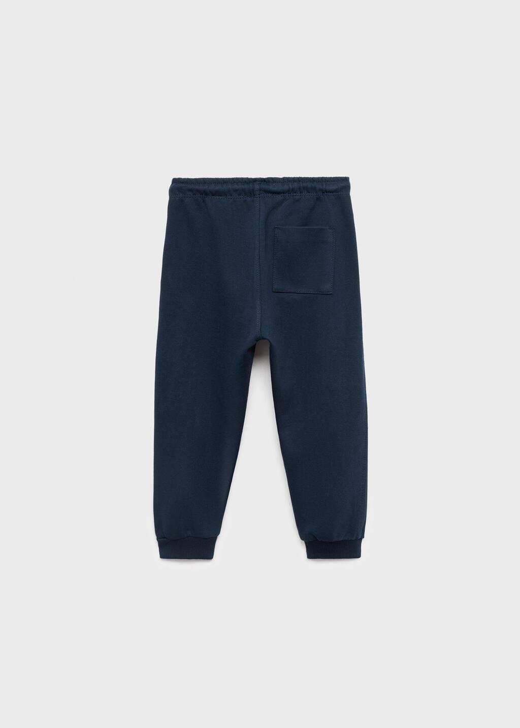Navy Cotton Jogger-Style Trousers, Baby Boys, , large image number 3