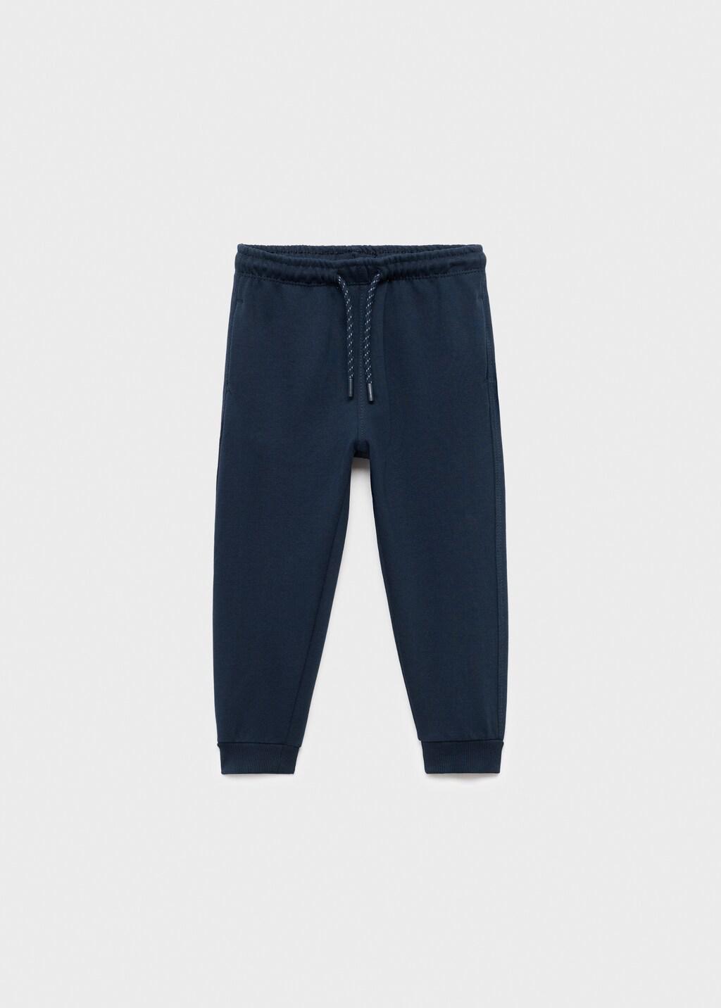 Navy Cotton Jogger-Style Trousers, Baby Boys, , large image number 9