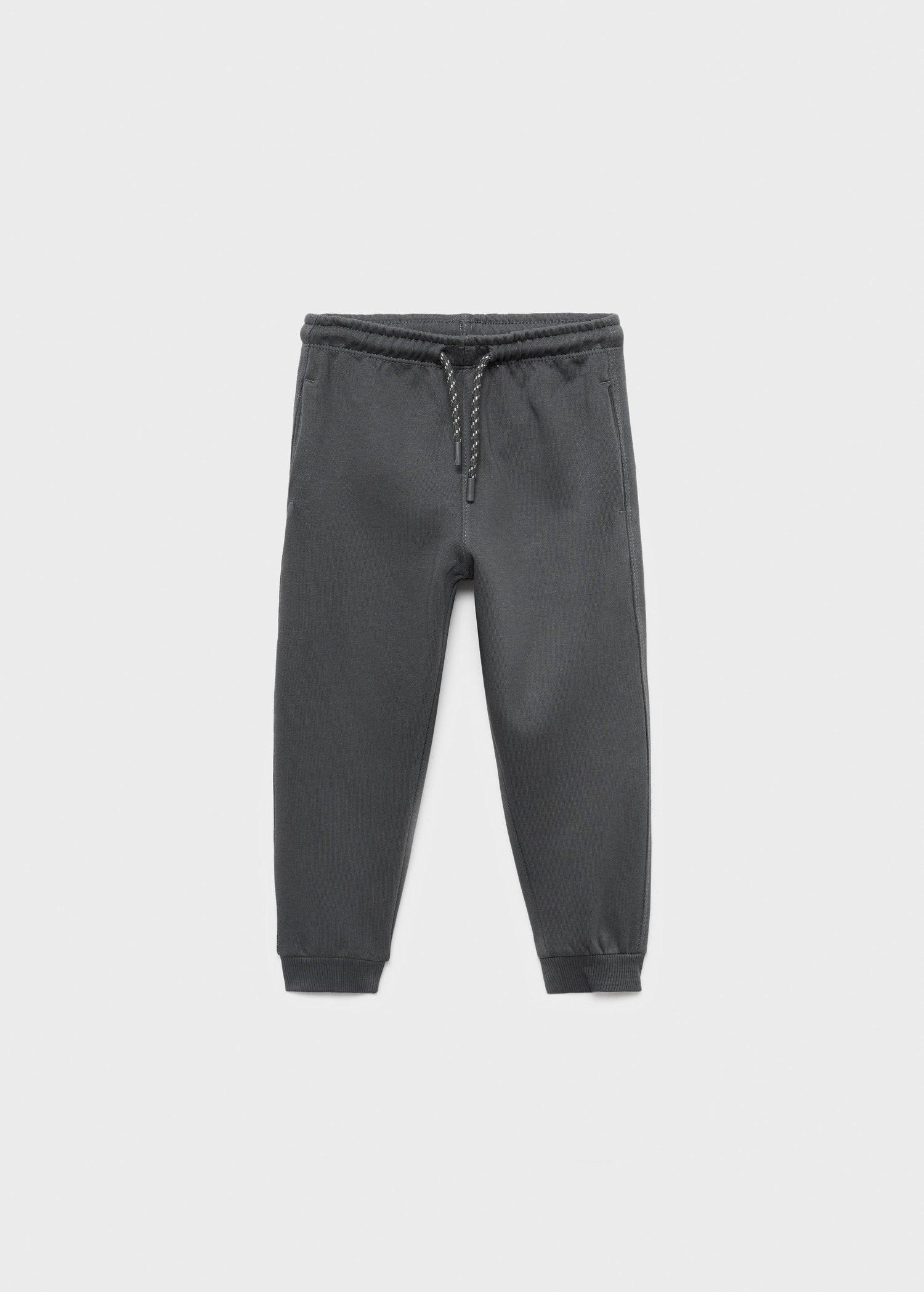 Grey Cotton Jogger-Style Trousers, Baby Boys, , large image number 0