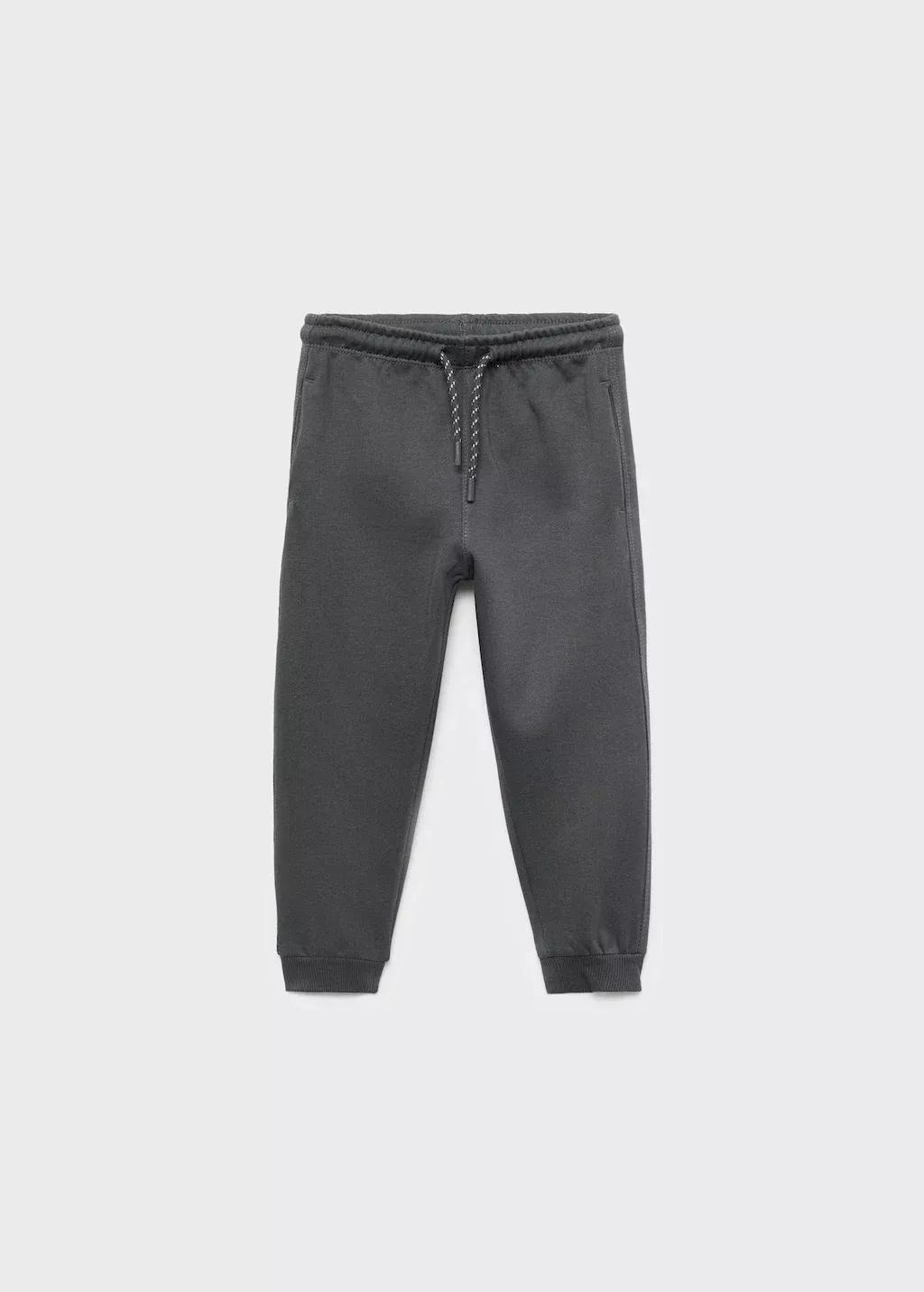 Grey Cotton Jogger-Style Trousers, Baby Boys, , large image number 1