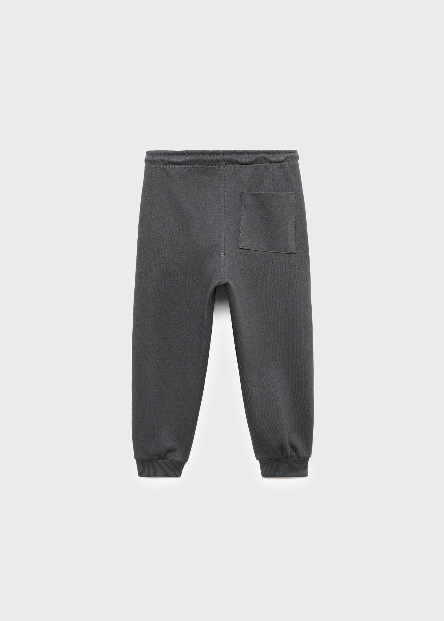 Grey Cotton Jogger-Style Trousers, Baby Boys, , large image number 2