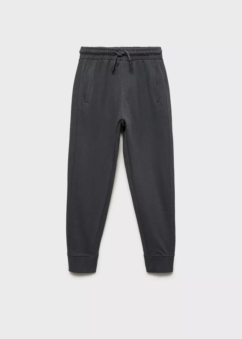 Grey Drawstring Jogger Trousers, Charcoal, large image number 0