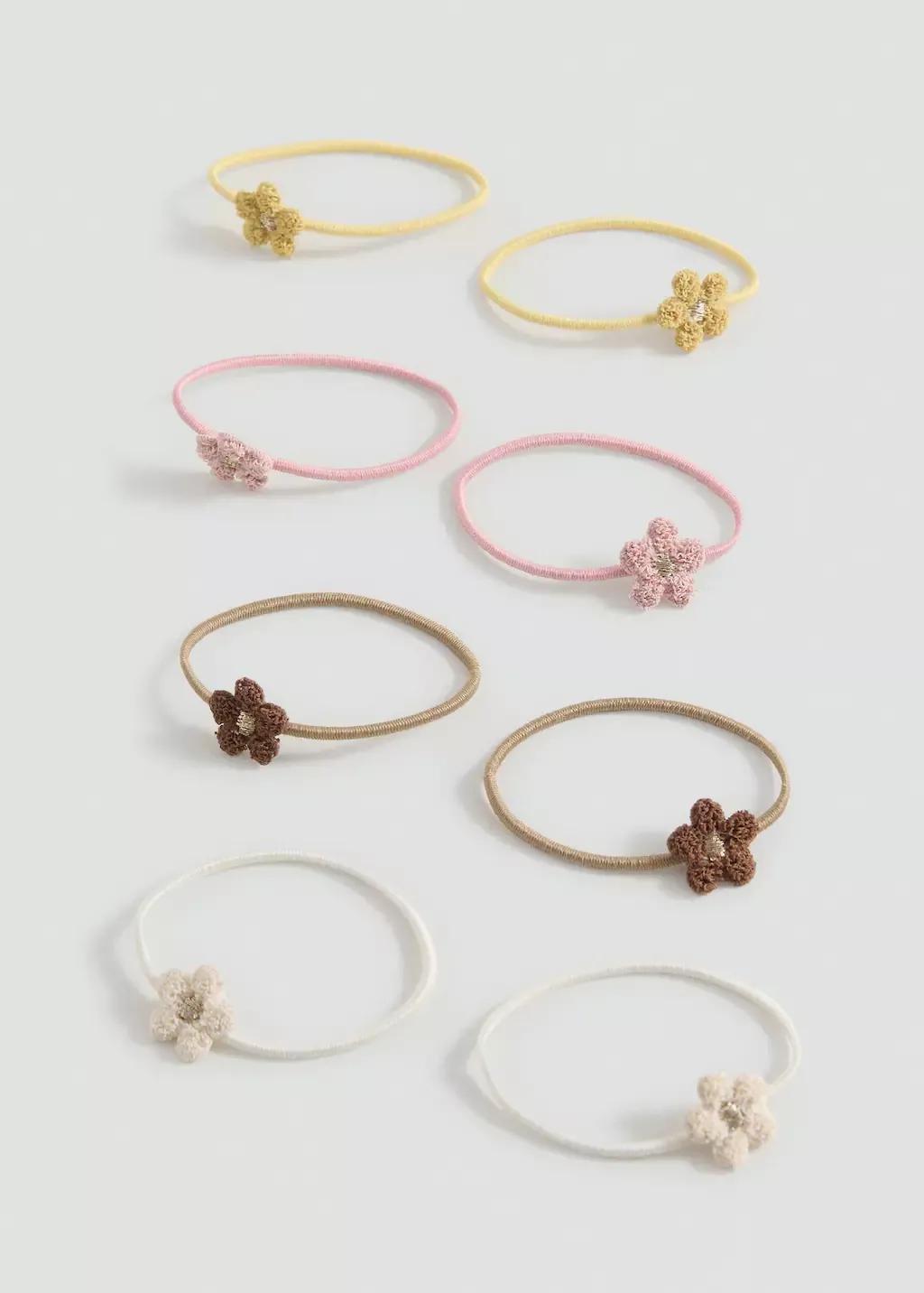 Brown Lt Pastel Hair Tie Pack, Kids Girl, , medium