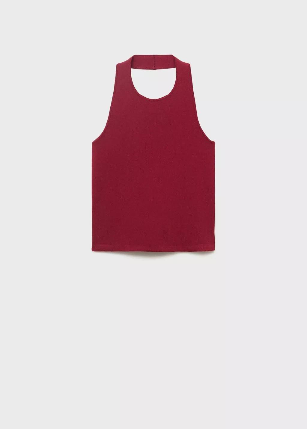 Red Knitted Top With Hoop Detail, , large image number 0