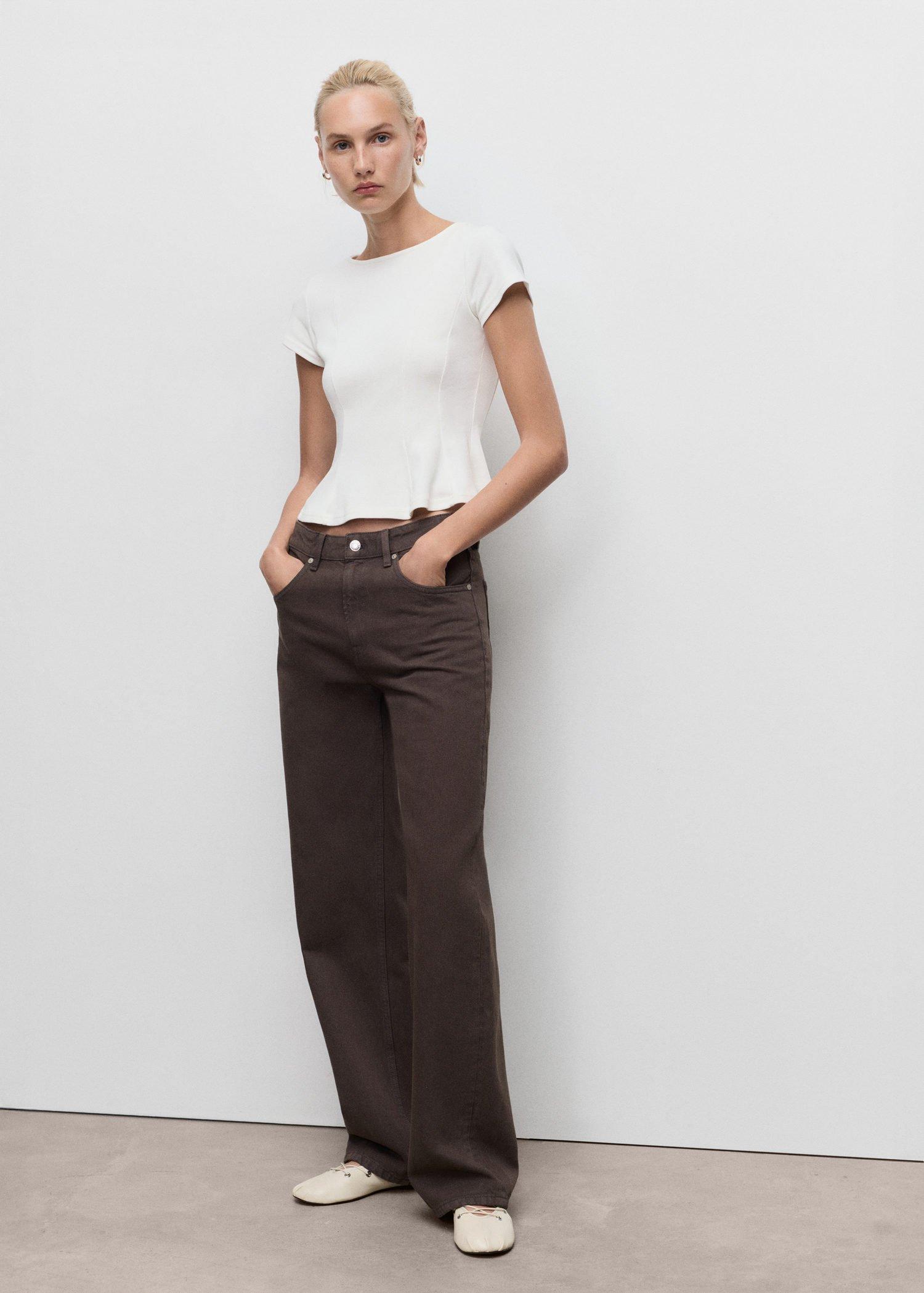 WHITE A-line cotton tee, 0201_01, large image number 0