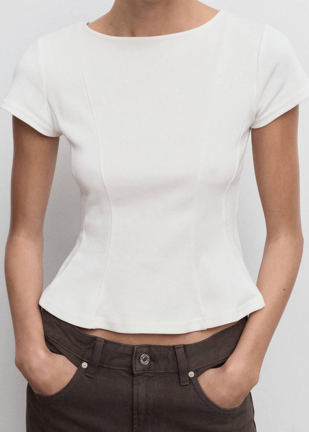 WHITE A-line cotton tee, 0201_01, large image number 1