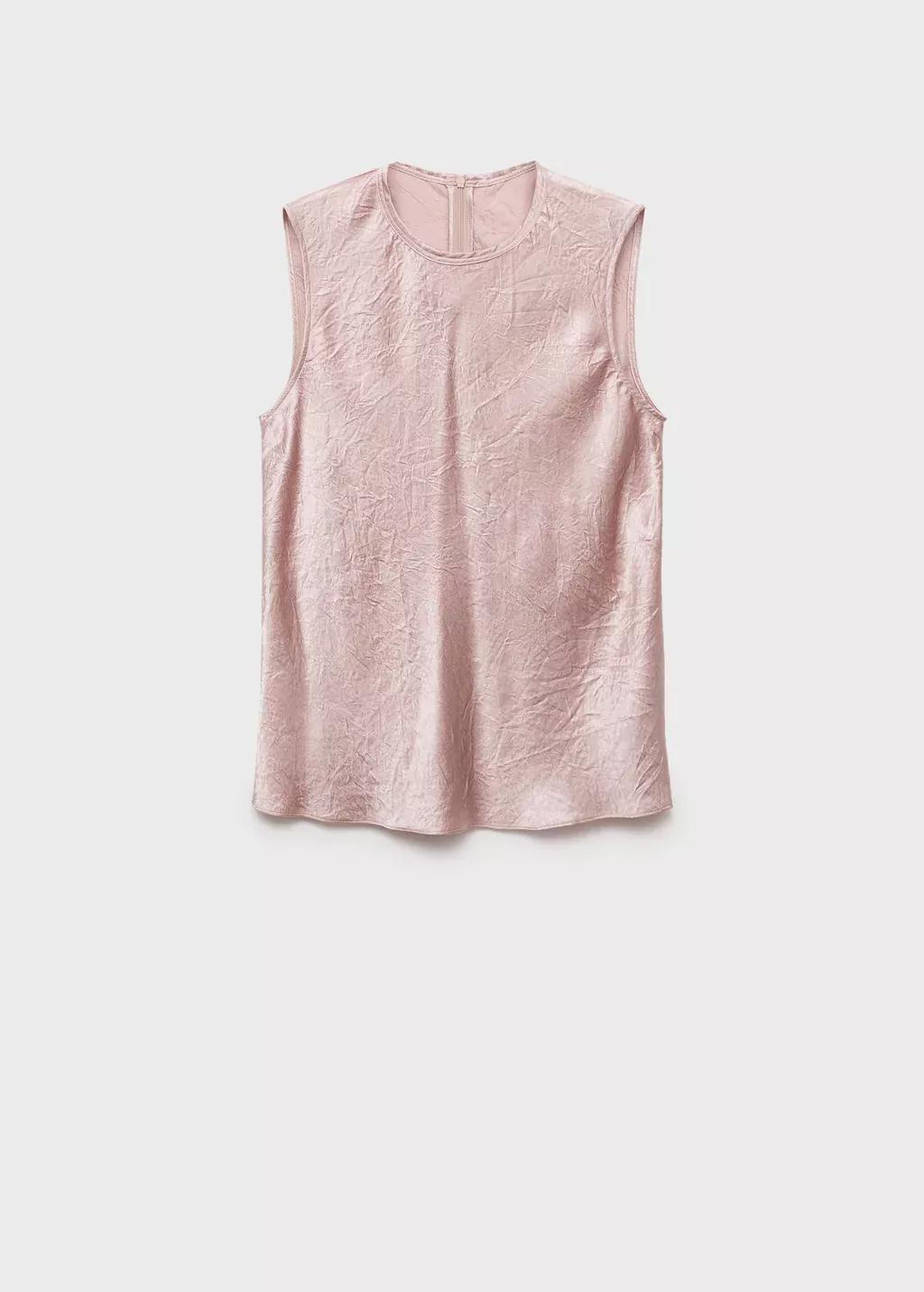 Pink Lt Pastel Crinkled effect satin blouse, , large image number 5