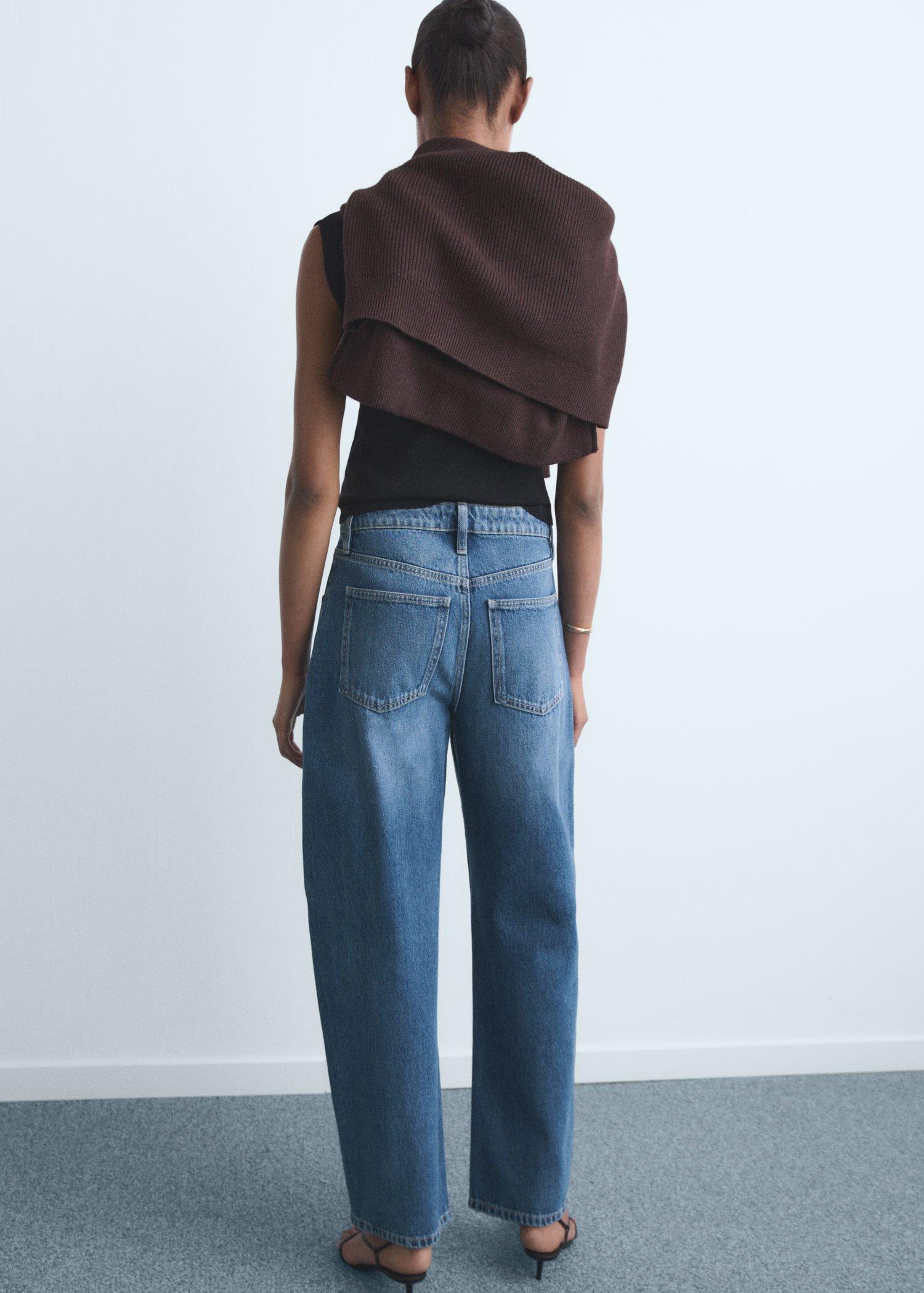 Blue High-Waisted Balloon Jeans, Open Blue, large image number 4