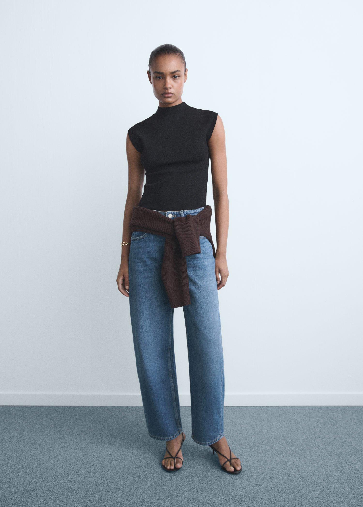 Blue High-Waisted Balloon Jeans, Open Blue, large image number 6