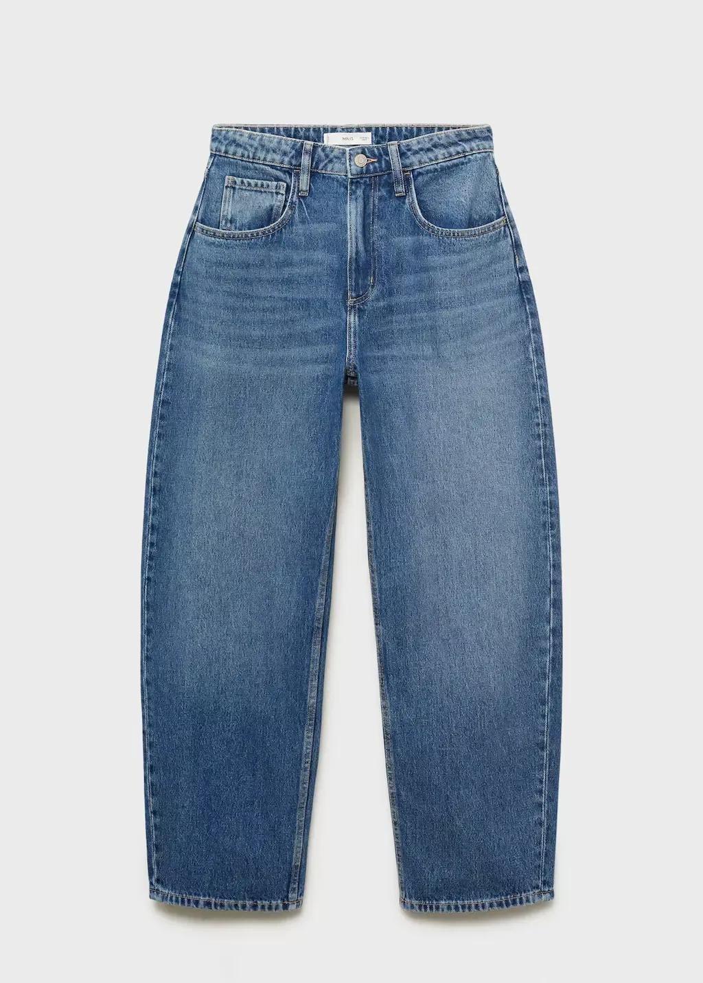 Blue High-Waisted Balloon Jeans, Open Blue, large image number 7