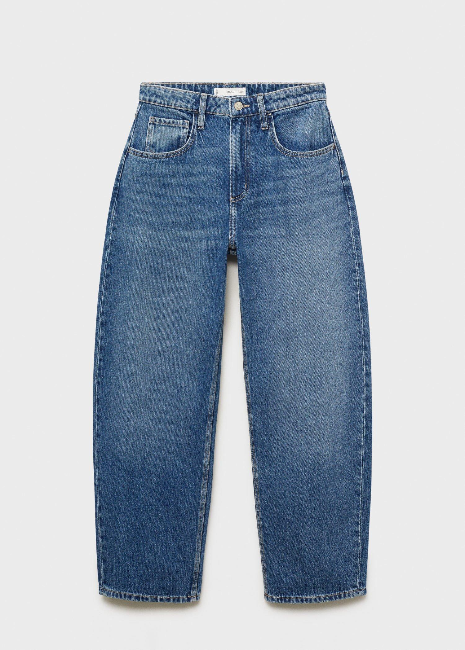 Blue High-Waisted Balloon Jeans, Open Blue, large image number 10