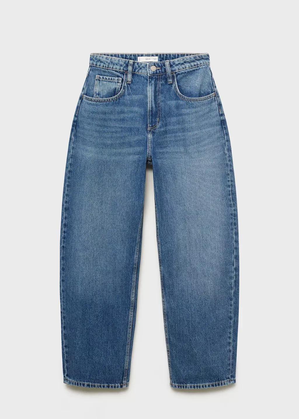 Blue High-Waisted Balloon Jeans, Open Blue, large image number 13