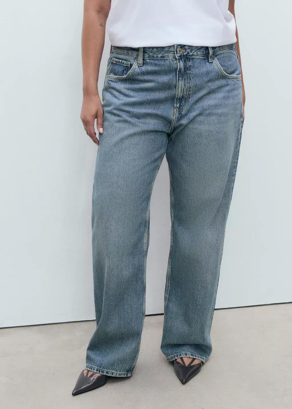 Blue Miami Medium-Rise Straight-Fit Jeans, , large image number 6