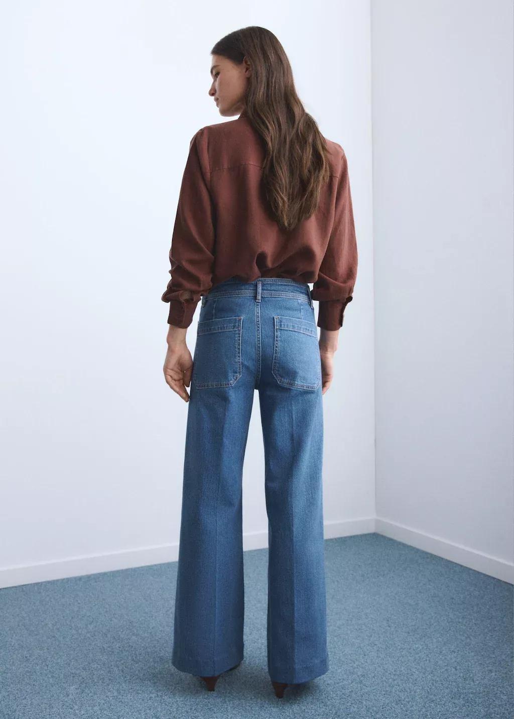 OPEN BLUE Wide-leg jeans with pockets, 0201_TM, large image number 4