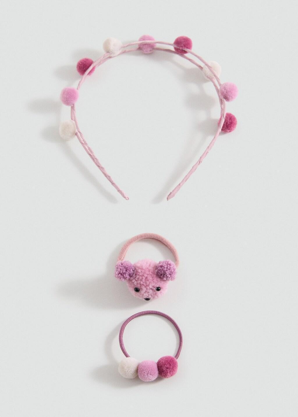 Pink Lt Pastel Headband And Scrunchie Set, Kids Girl, Light-Pastel Pink, large image number 2